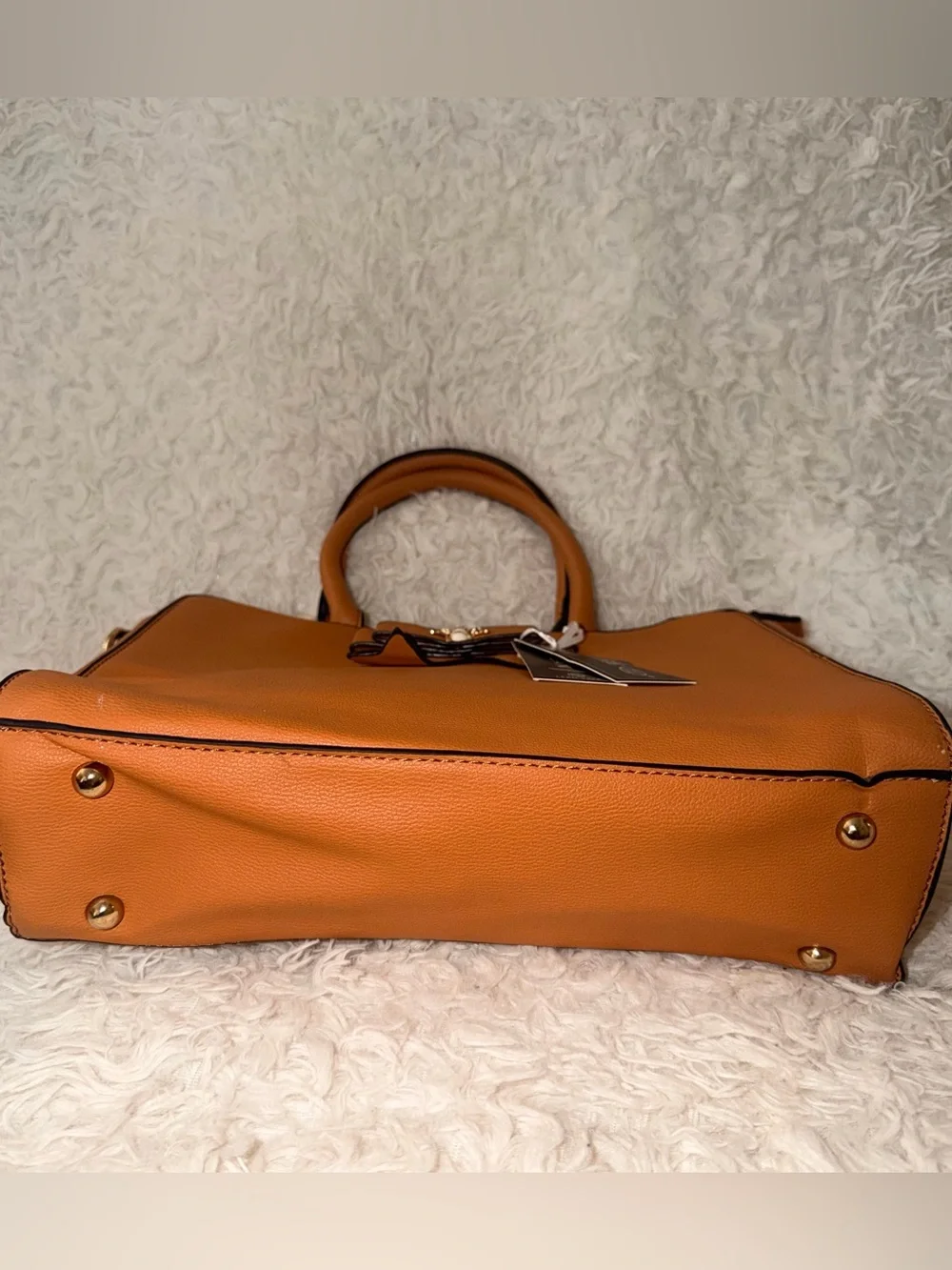 LA TERRE Structured Tan Faux Leather Handbag/Crossbody Bag